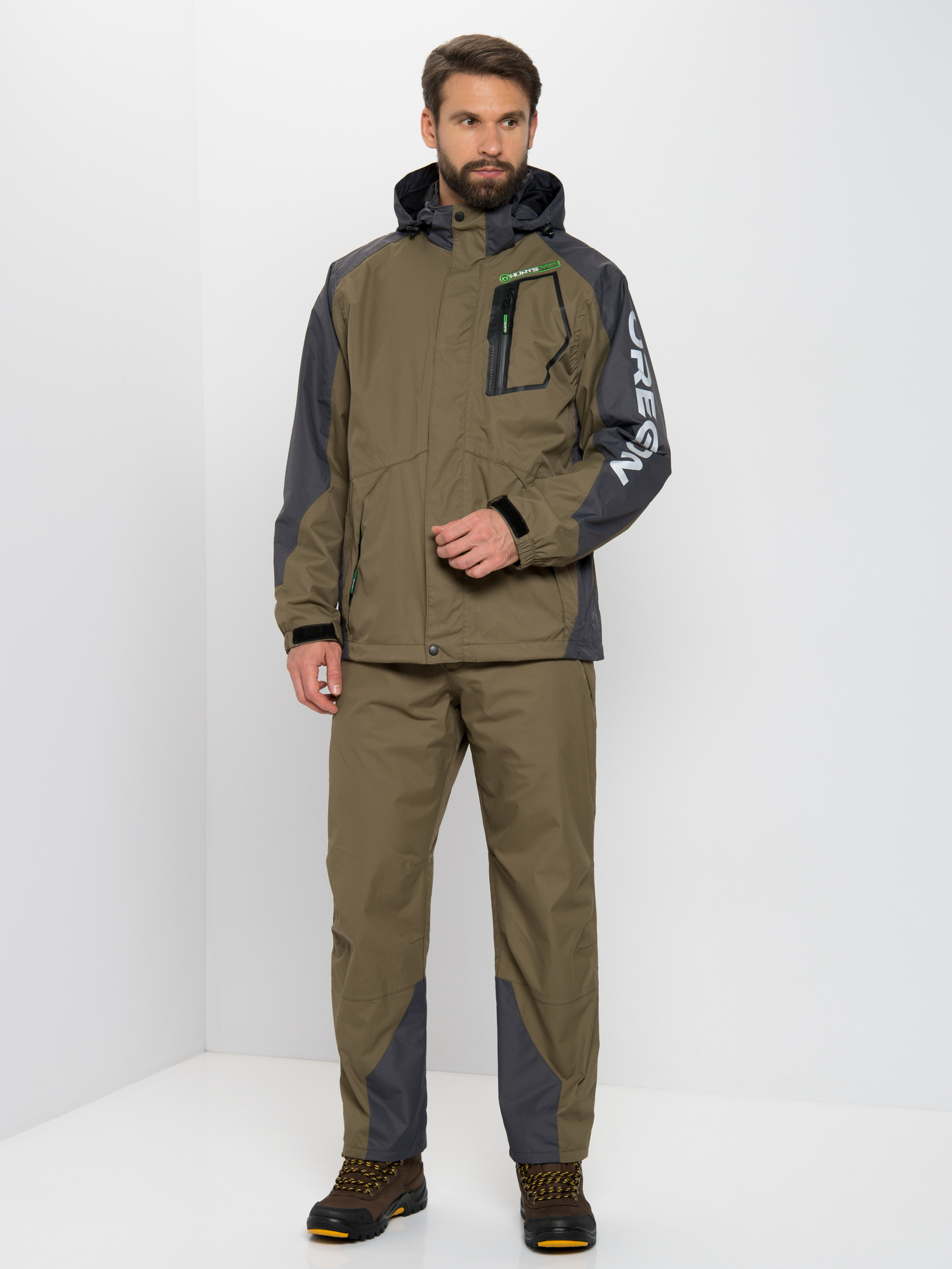 Костюм демис. Huntsman Орегон цв.Хаки/Серый тк.Breathable р.52-54 рост 170-176 (РР)