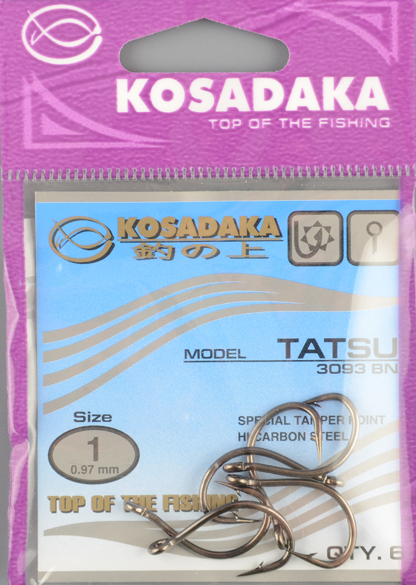 Одинарные крючки Kosadaka Tatsu BN №1