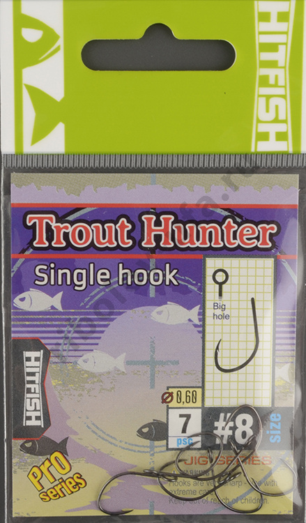 Одинарные крючки Hitfish Trout Hunter Single Hook #8