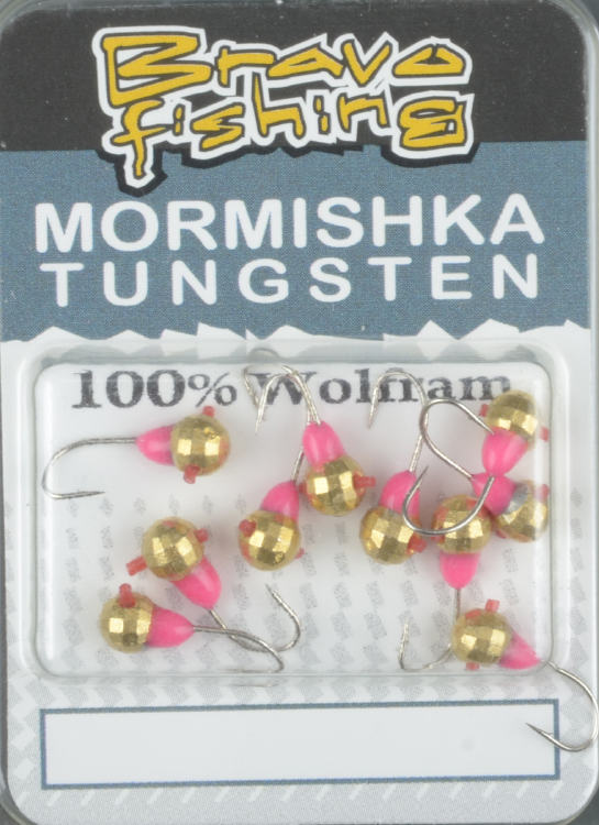 Мормышка вольфрам Bravo Fishing Шар с отверс.мел.грань с кемб и подмаз.цв.фосф. 4.0 мм 0.55 гр CP-GO