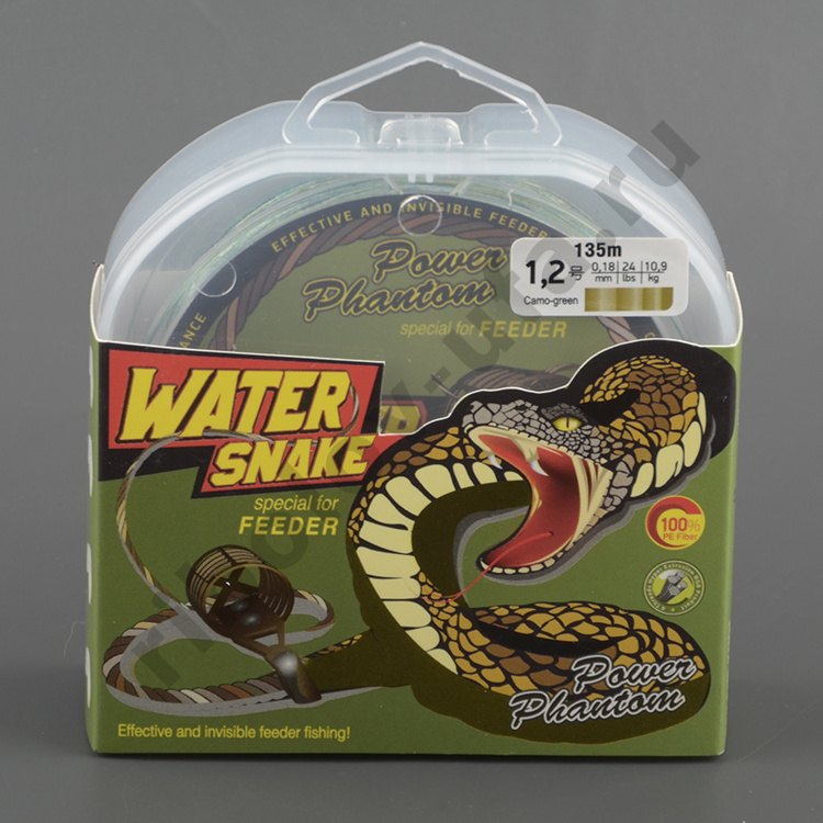 Шнур плетёный Power Phantom WaterSnake PE, camo-green 135 m 0.20 mm 12.7 kg