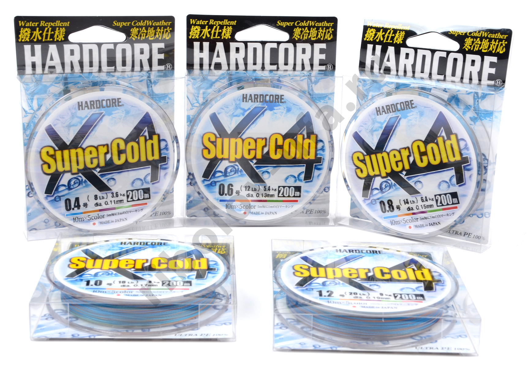 Шнур плетёный Duel PE Hardcore Super Cold X4 200м 5Color # 1,0 8,4кг 0.17мм