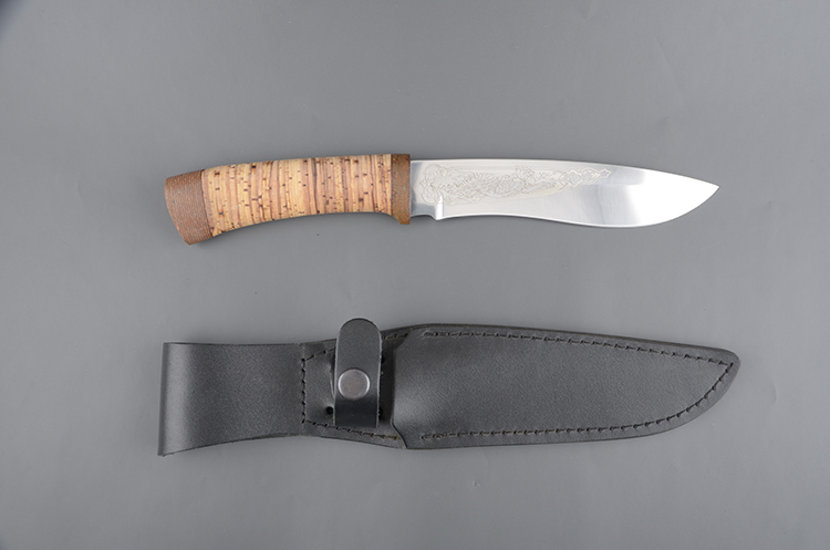 Нож SN-2 Охотник, рукоять: береста наборная