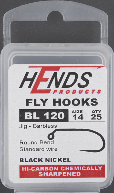 Крючки Hends 120 BL Jig Barbless Black Nickel #14 (25шт/уп)