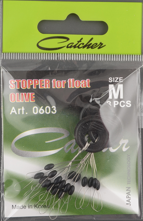 Стопор для поплавка Catcher stoppper for float Olive size M (18шт/уп) # 0603