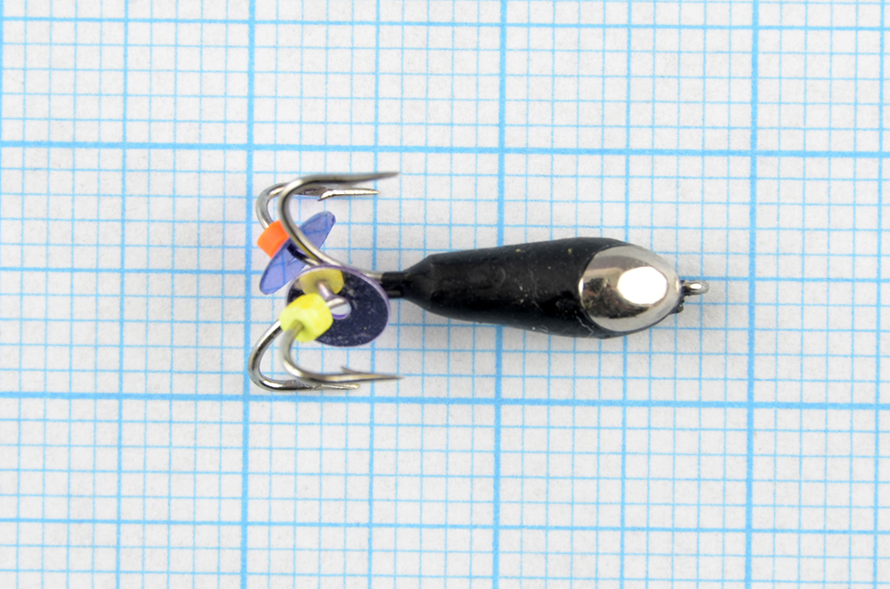 Мормышка Wormix точеная вольфрамовая Черт d=4 с коронкой 4 крючка арт. 138