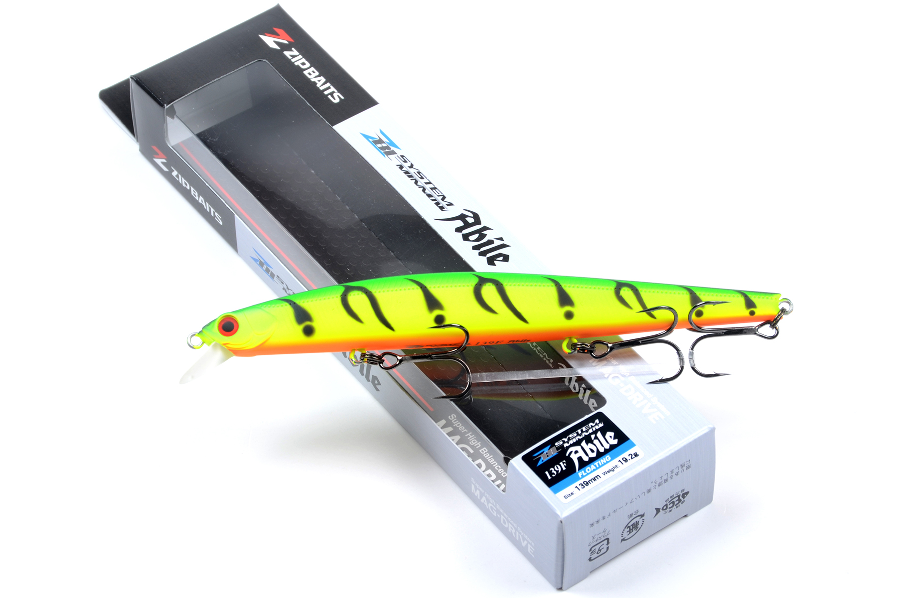Воблер Zipbaits ZBL System minnow 139F Abile, 139 мм, 19,2 гр., плав., 0,3-0,5 м, 070R Hot Tiger 