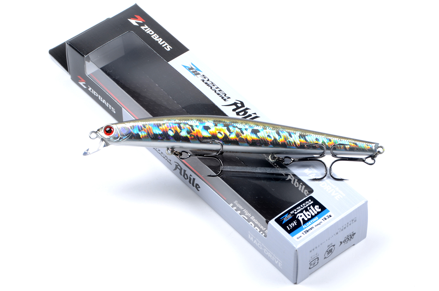 Воблер Zipbaits ZBL System minnow 139F Abile, 139 мм, 19,2 гр., плав., 0,3-0,5 м, 510R R Silver Shad
