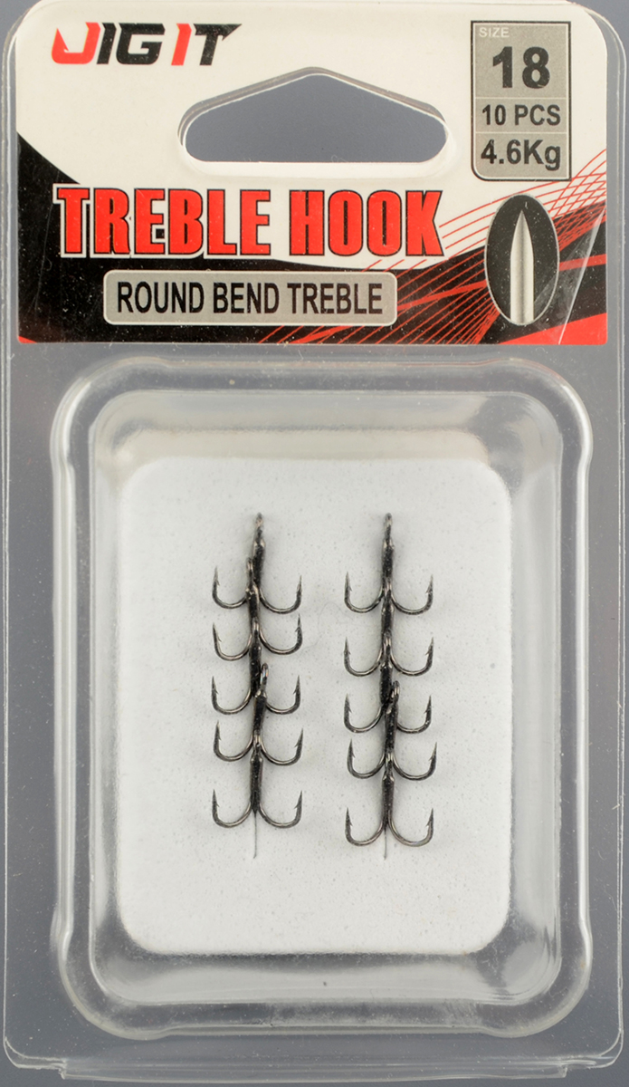 Крючок-тройник Jig It Round bend treble hooks №18