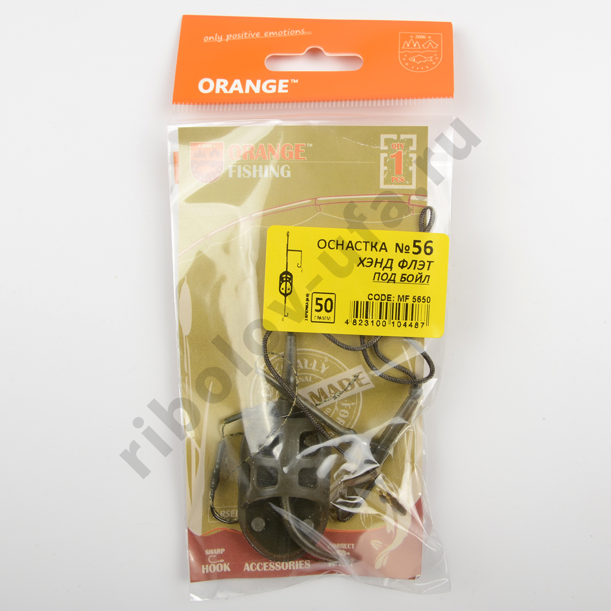 Монтаж карповый Orange #56 Hand Flat Method Leadcore, для бойла 50гр