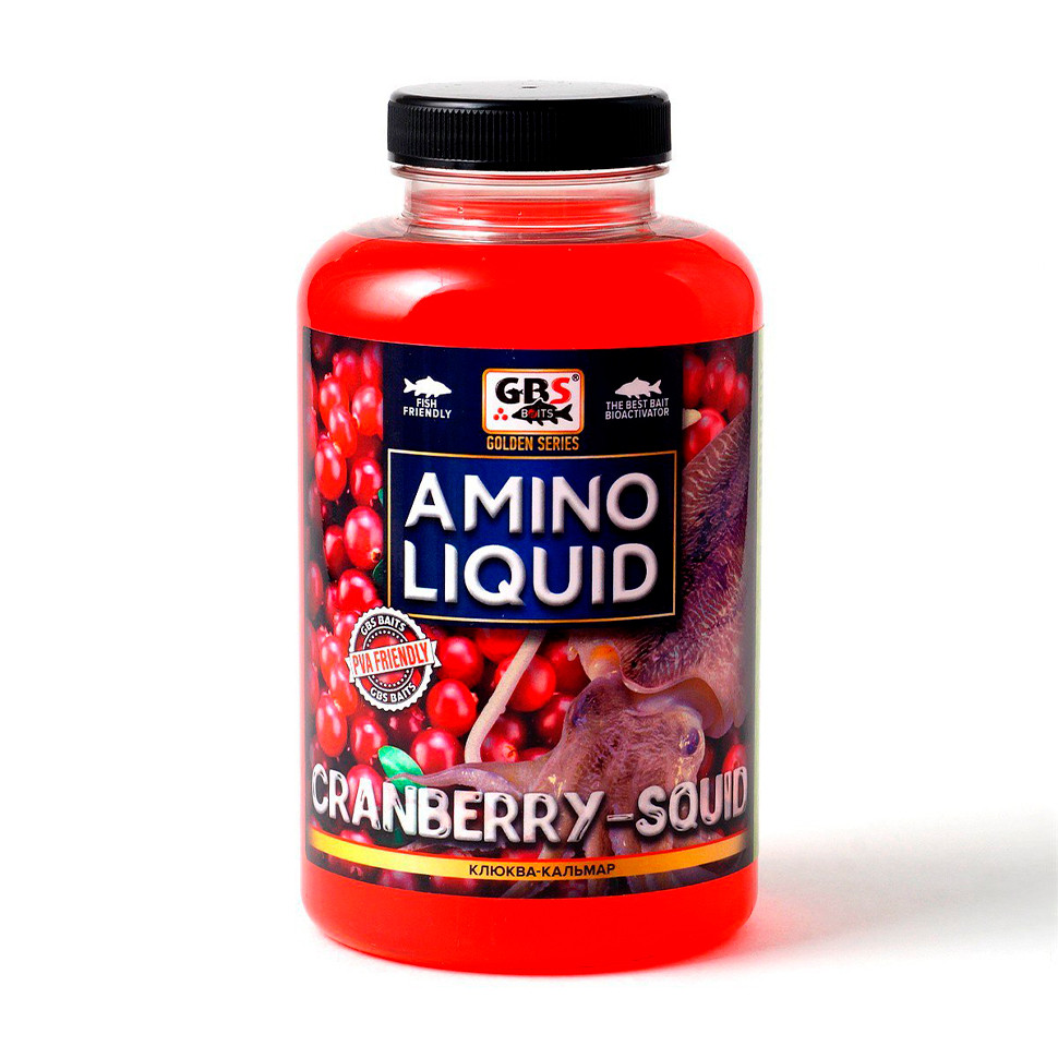 Жидкая добавка GBS Amino Liquid Кальмар Клюква 0,5л (бутылка)