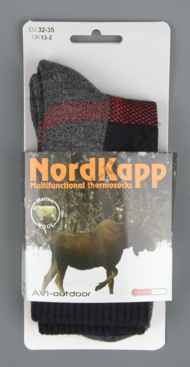 Термоноски AVI-Outdoor (арт 948) р.39-42 черно-серые 40%шерстью мериноса40%termolite10%хлопок8%эласт