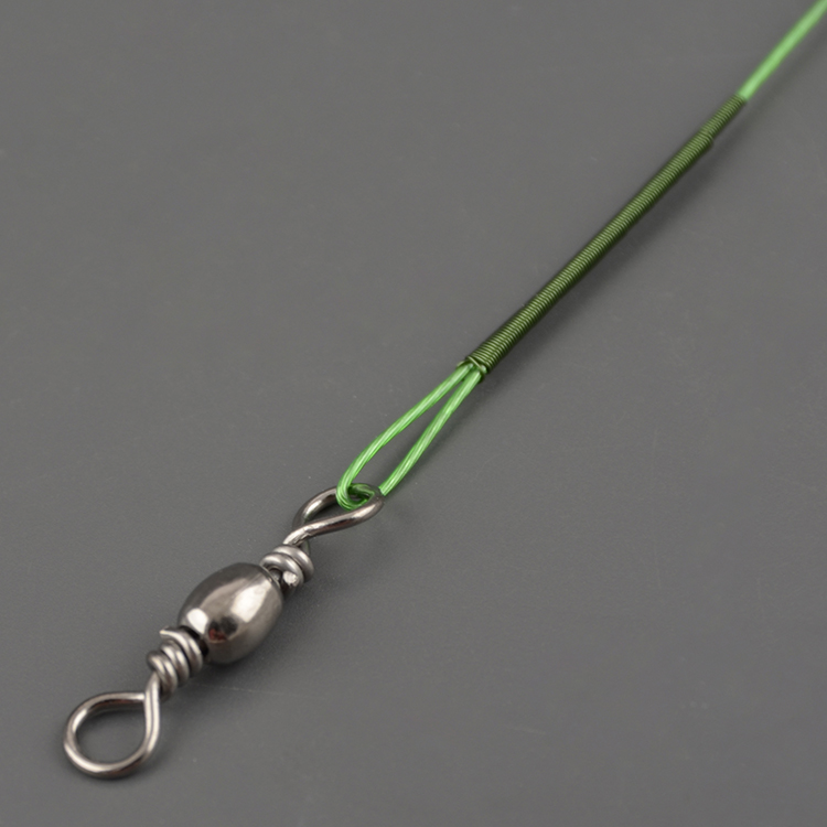 Поводок сталь No name 13кг 1х7 (15см,18см,22см,25см,28см) зеленый 