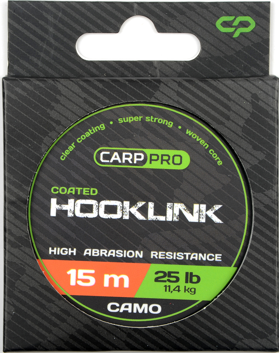 Поводковый материал Carp Pro Soft Coated Hooklink Camo 15lb 15м