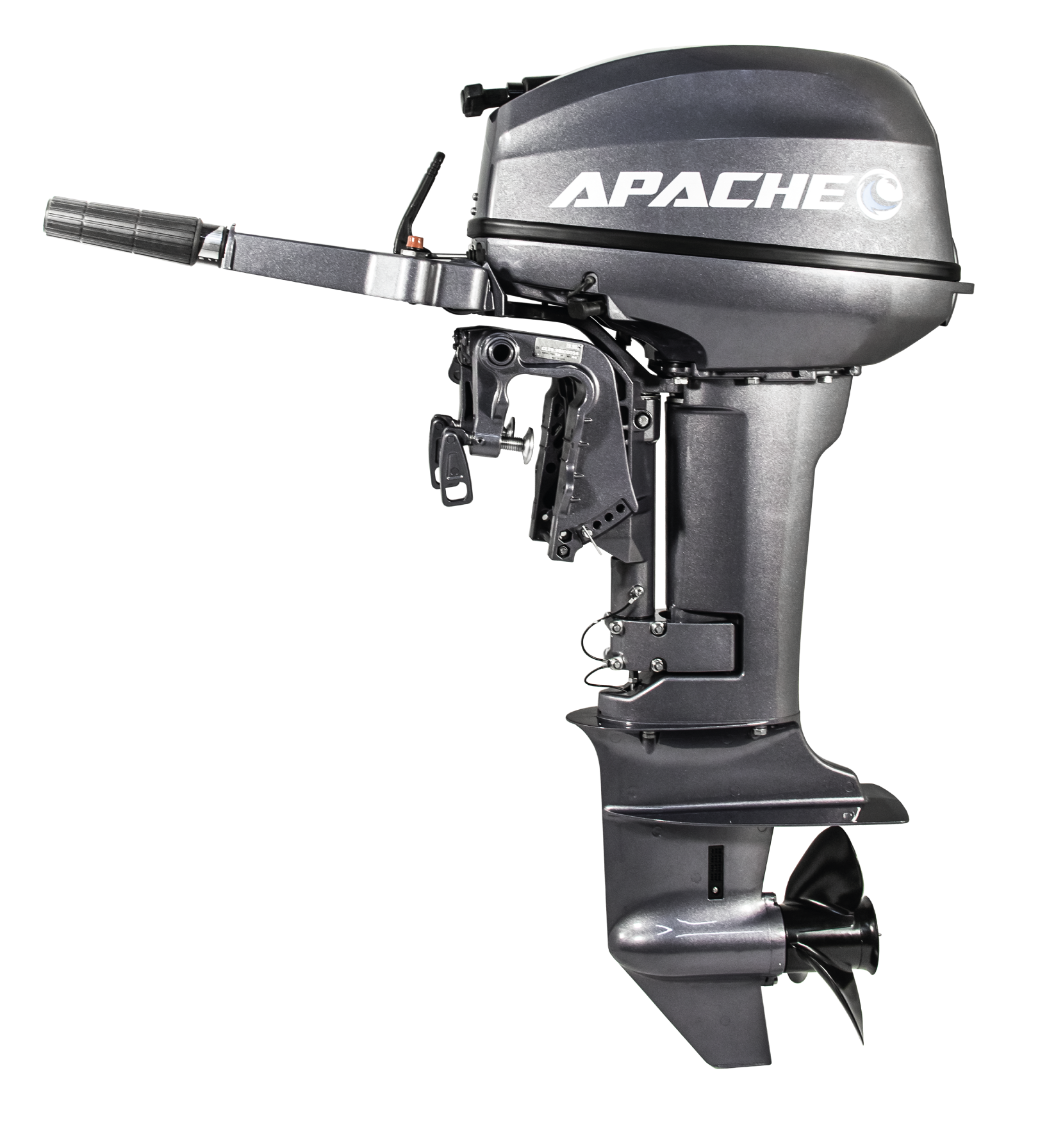 Лодочный мотор 2-х тактный Apache T 9.9 BS с баком 24 л + винт 11 шага