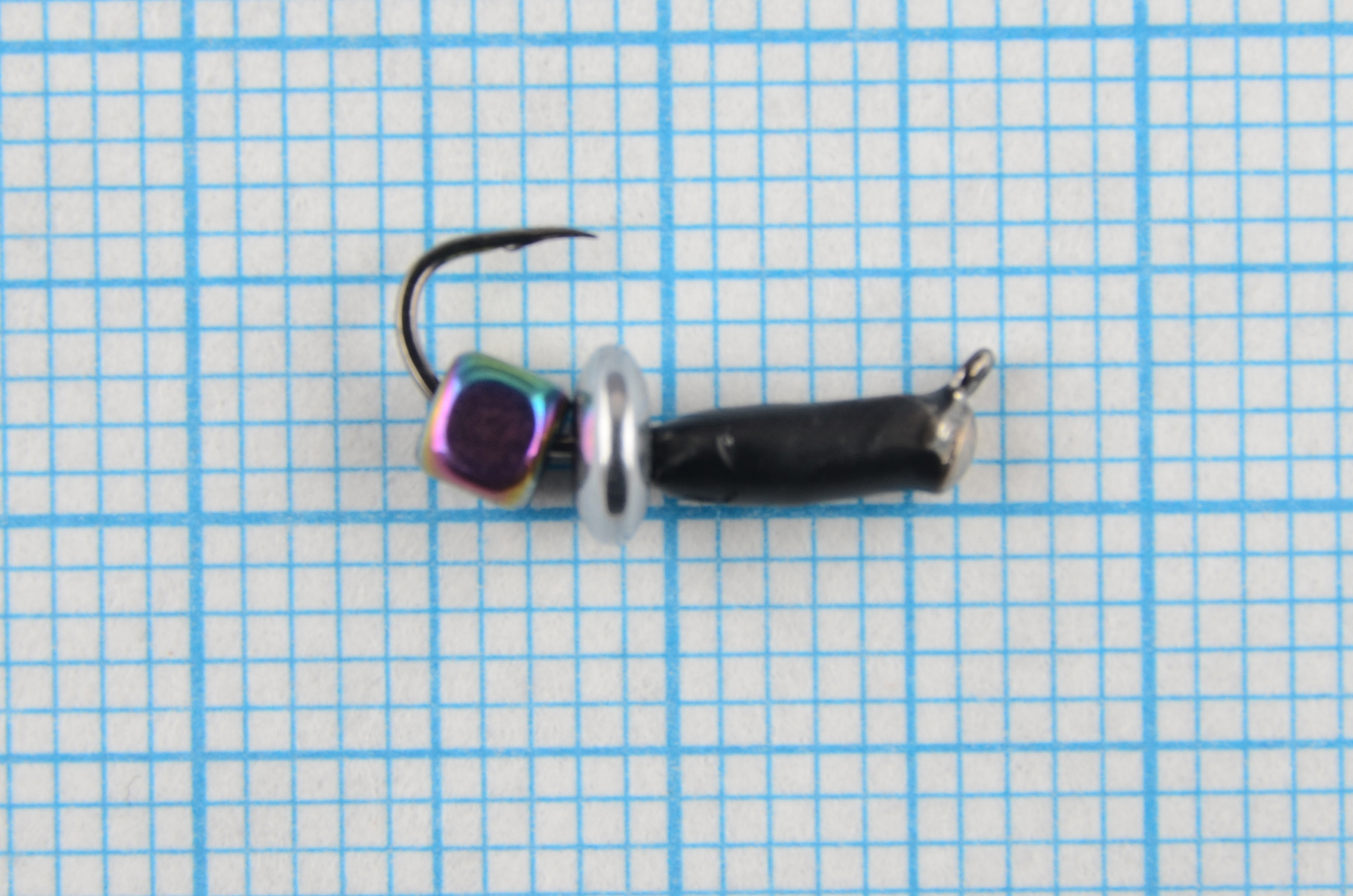 Мормышка Владимирский вольфрам Гвоздик с зеркальцем 2мм 0,5гр золото с ушком тарелка-куб