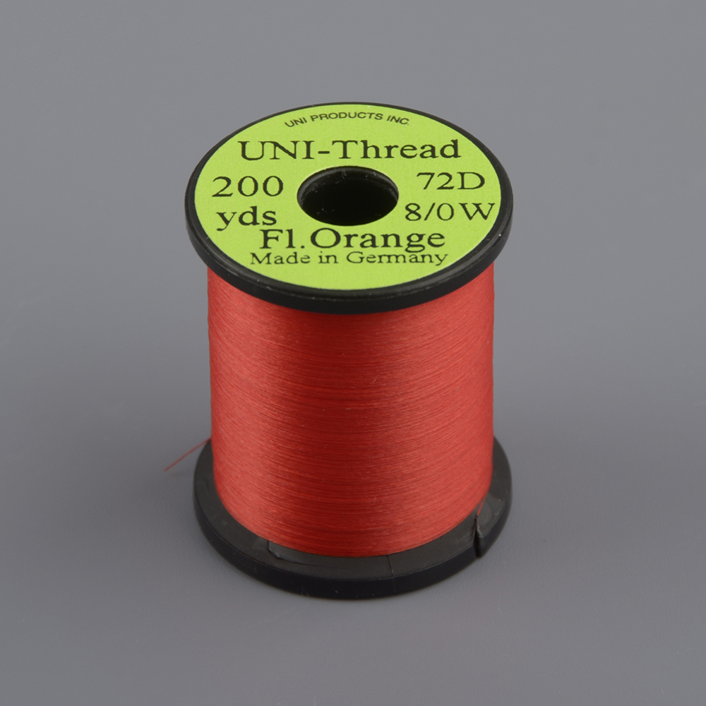 Монтажная нить Uni Thread 8/0 200y Fluor. Orange (вощеная)