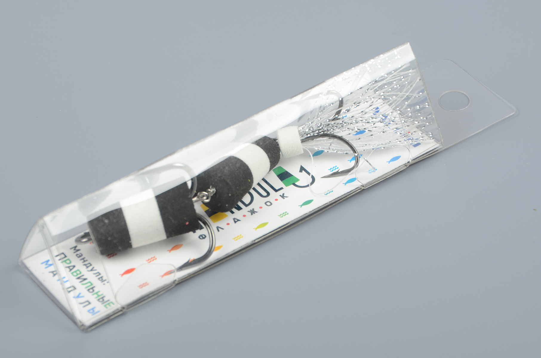 Приманка джиговая XXL Fish, Мандула Флажок, блистер мод.№1, 90мм #ЧБ