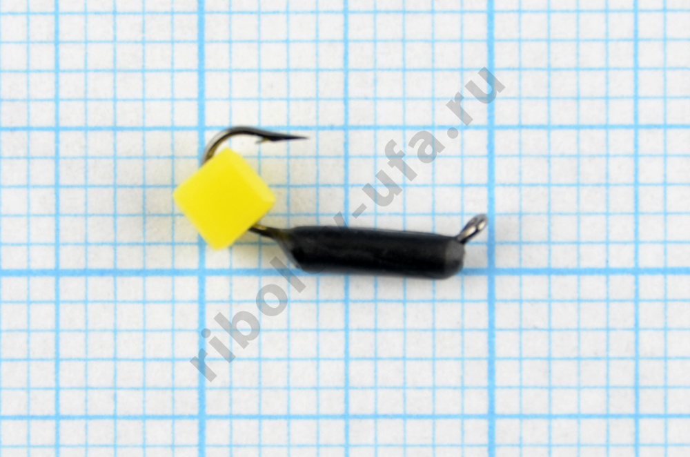 Мормышка Wormix точеная вольфрамовая Столбик d=1.5 с сырным кубиком (черный) арт. 494