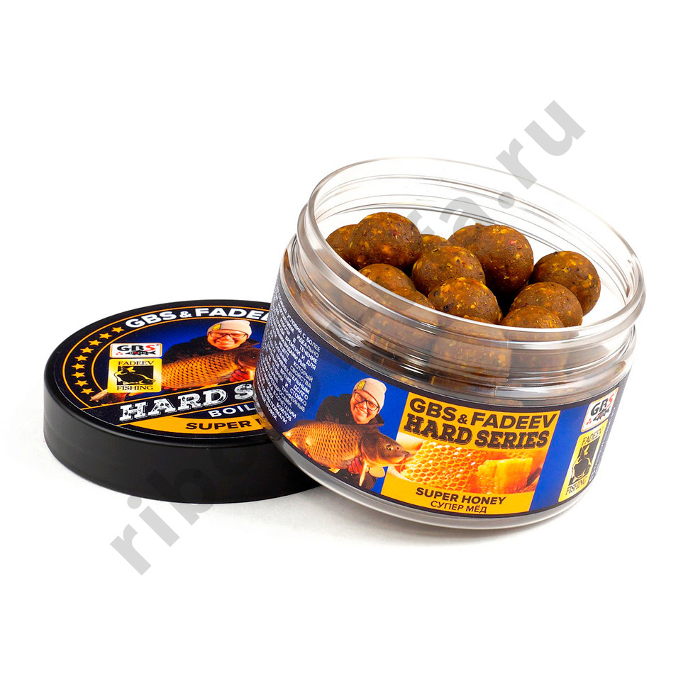Бойлы GBS и Fadeev вареные hard series 20 мм Super Honey Супер Мёд 