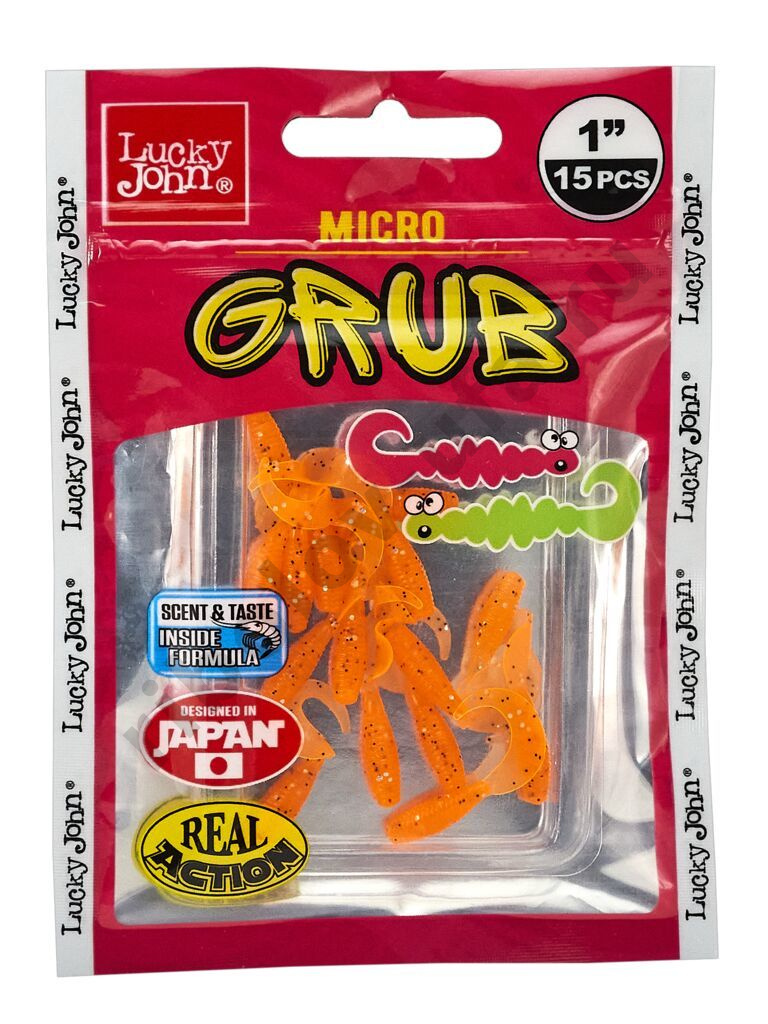 Силиконовая приманка Lucky John Pro Series Micro Grub 1.0in 2.5см /036