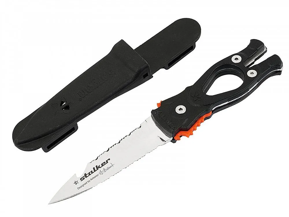 Нож для подводной охоты Sargan Сталкер-Стропорез ZR3 - зеркальная полировка