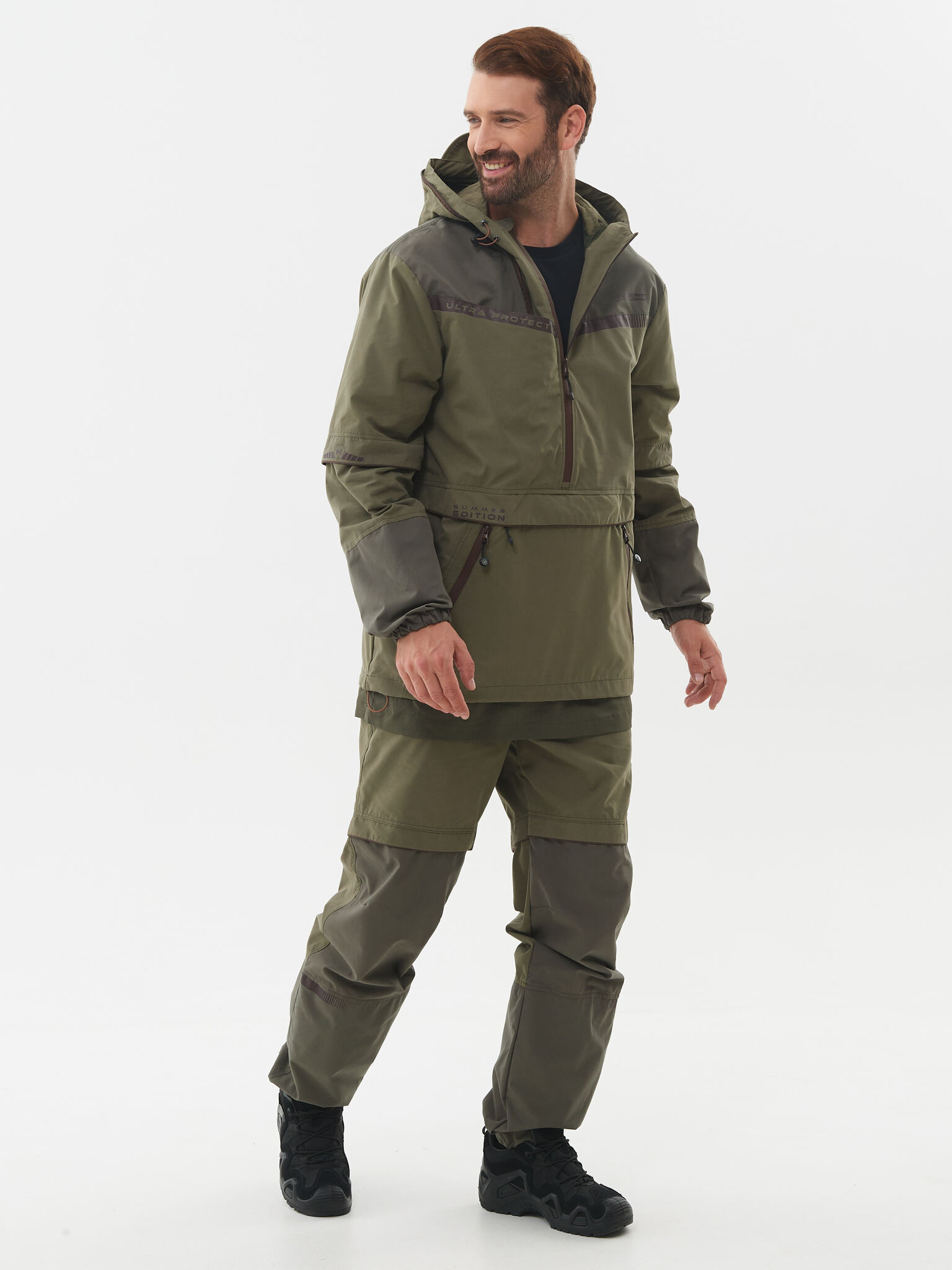 Костюм летний Антигнус-Премиум ткань Ravena Peach Wash цвет Хаки (Размер: 44-46, Рост: 170-176)