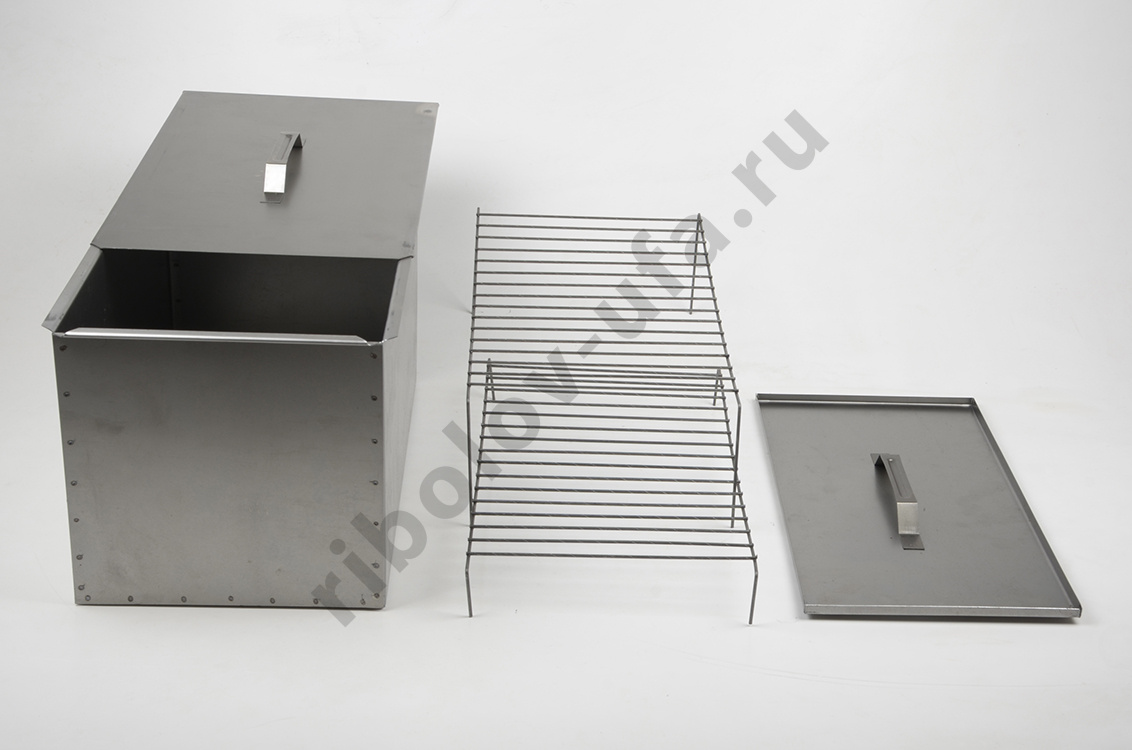 Коптильня двухъярусная Универсал с поддоном для сбора жира 480х280х270, сталь 0,8 мм 