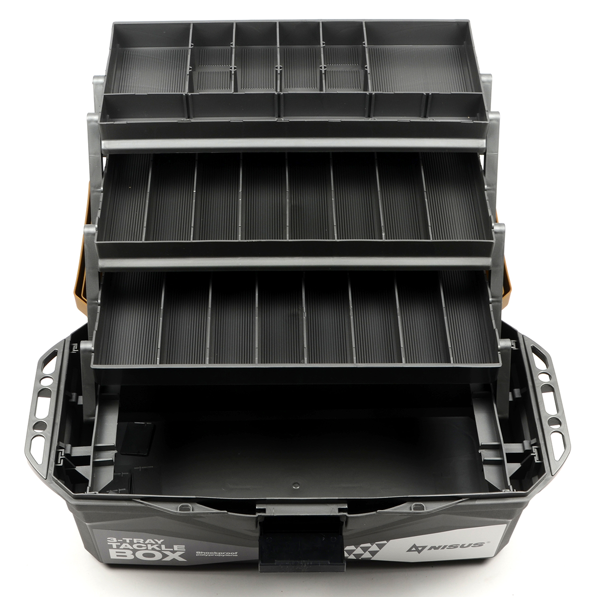 Ящик рыболовный Nisus Tackle Box 3-х полочный, цв. золотой