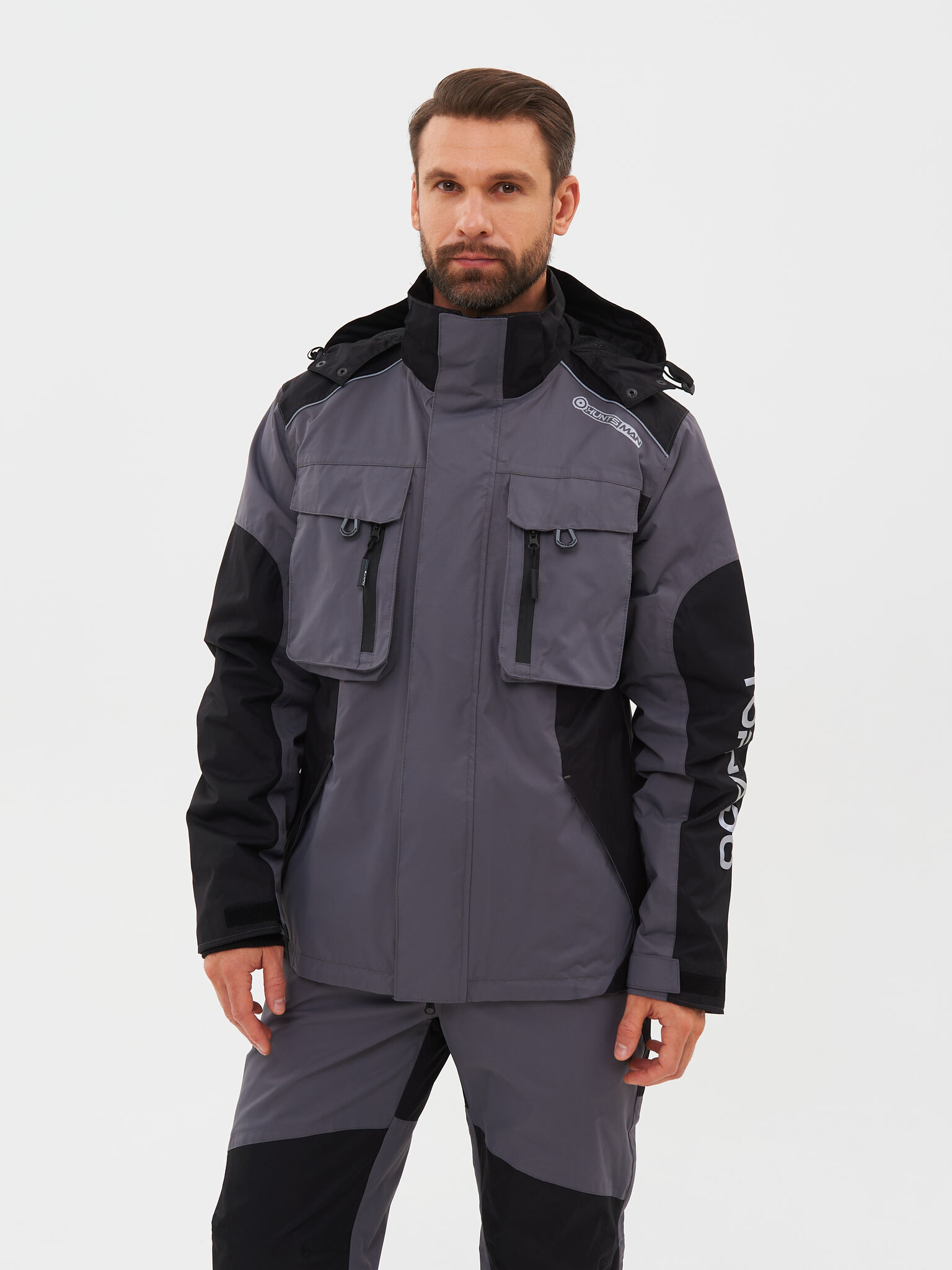 Костюм демисезонный Huntsman Торнадо (до 0 С) цв. Серый, ткань Breathable р. 48-50, рост 170-176