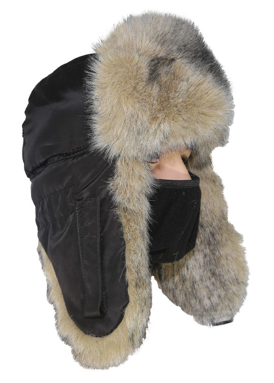 Шапка-ушанка Huntsman Евро Волк цв. Черный р. 56-58 тк. Taslan