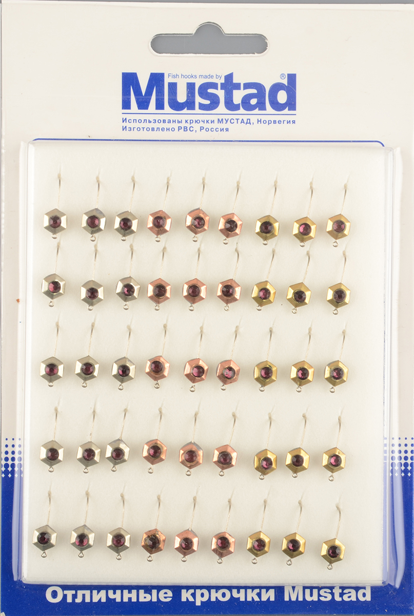 Набор мормышек РВС тип 35 шестигранник+камень (уп.45шт)