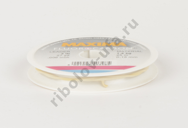 Поводковый материал MAXIMA FLUOROCARBON 0,15 mm 1,4 kg 3 Lb 25 m 27 yards ALFCD0,15mm