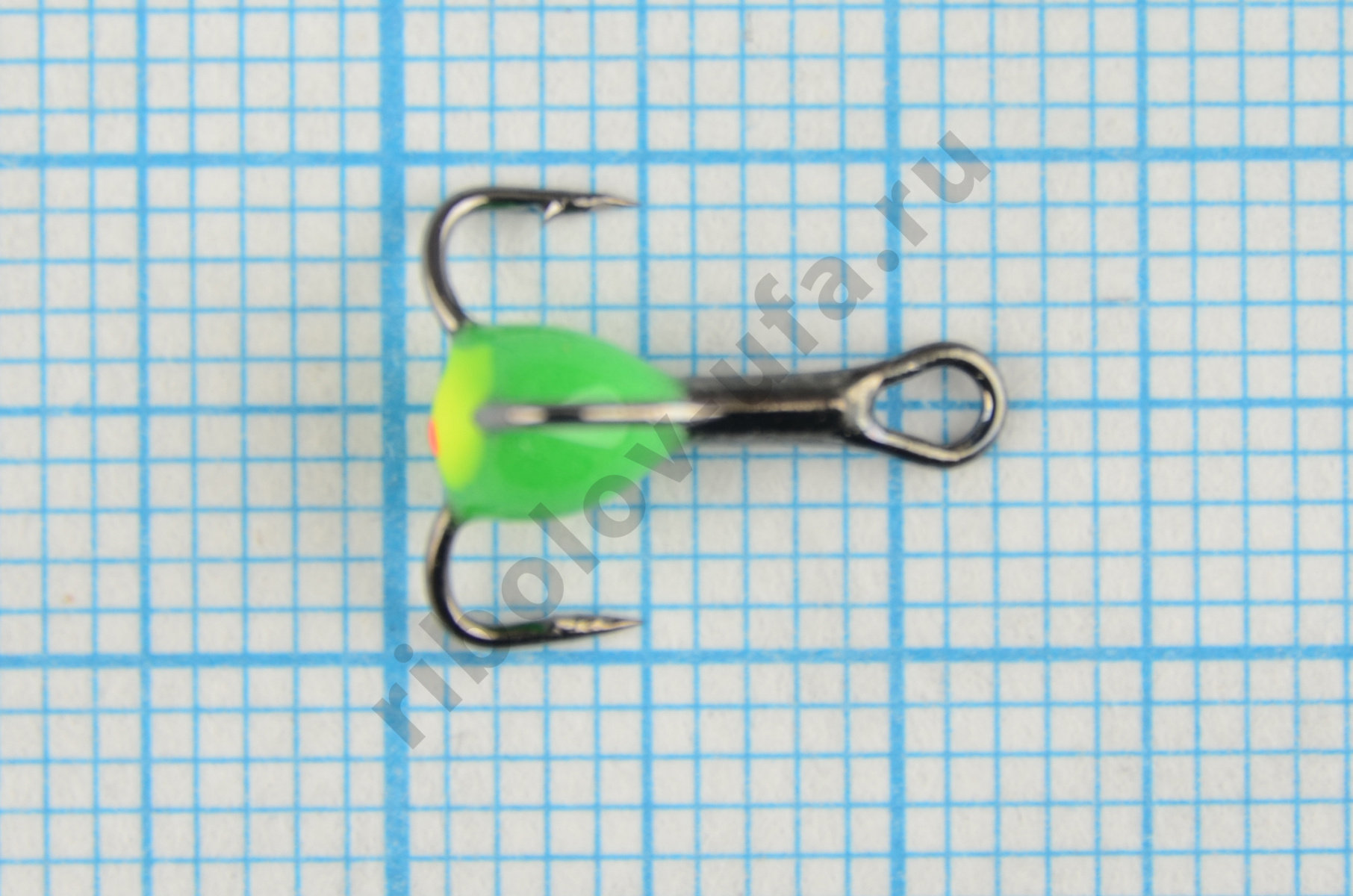 Тройник Dag Master Капля с глазком Зеленый с кр.Mustad №14 UF