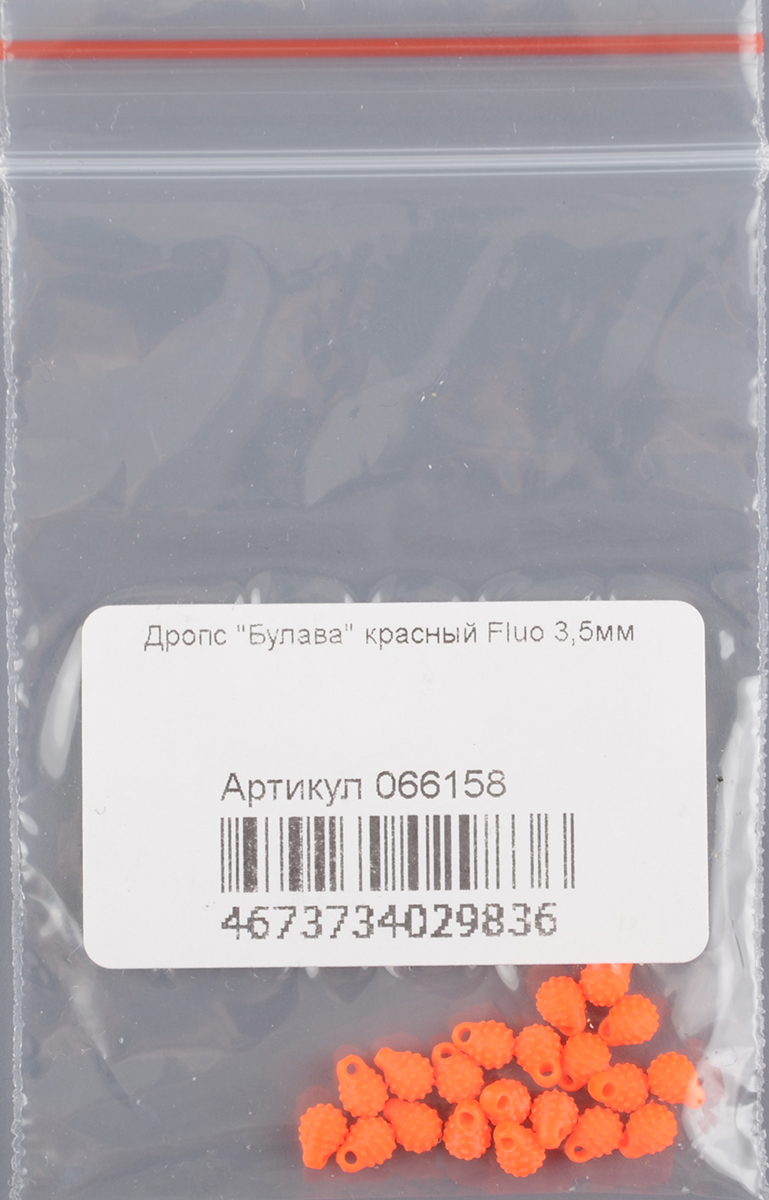Дропс "Булава" красный Fluo 3,5мм