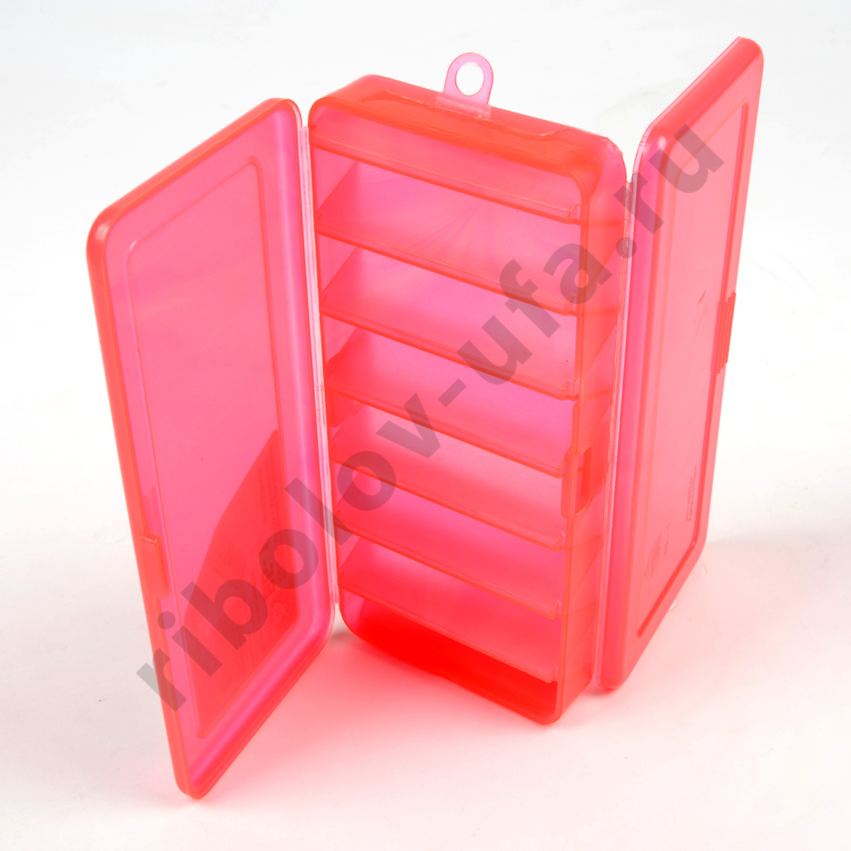 Коробка ВБ-1 для воблеров и балансиров 2-х стор. (7+7отд)(190*85*35мм) цв. красный Три Кита