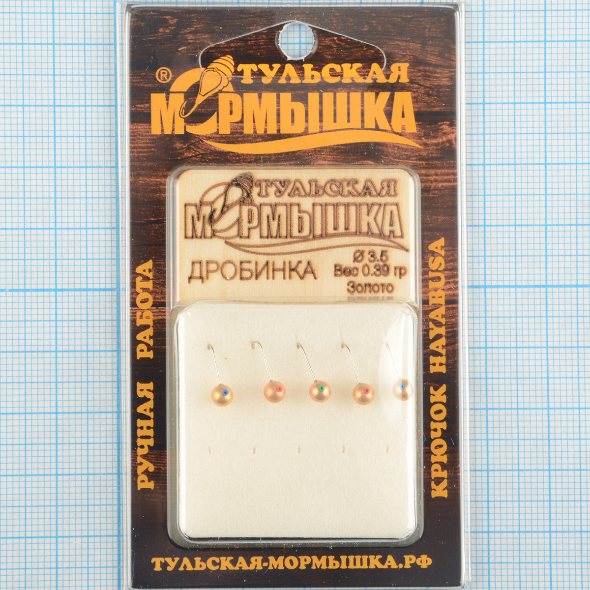 Мормышка вольфрам.Тульская Дробинка с кембриком 3,5мм золото