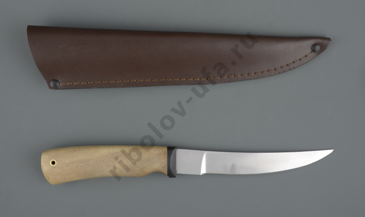 Нож упрощ. Филейный-У НФ-1 хирургич.нерж.сталь, 65х13, орех (ручная работа)