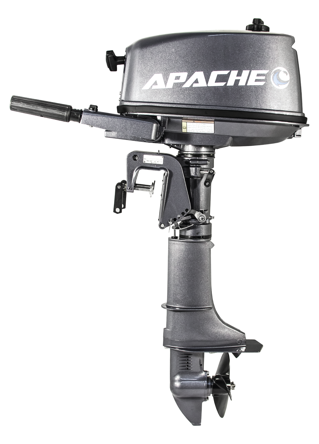 Лодочный мотор 2-х тактный Apache T 5 BS с баком 12 л+ шланг