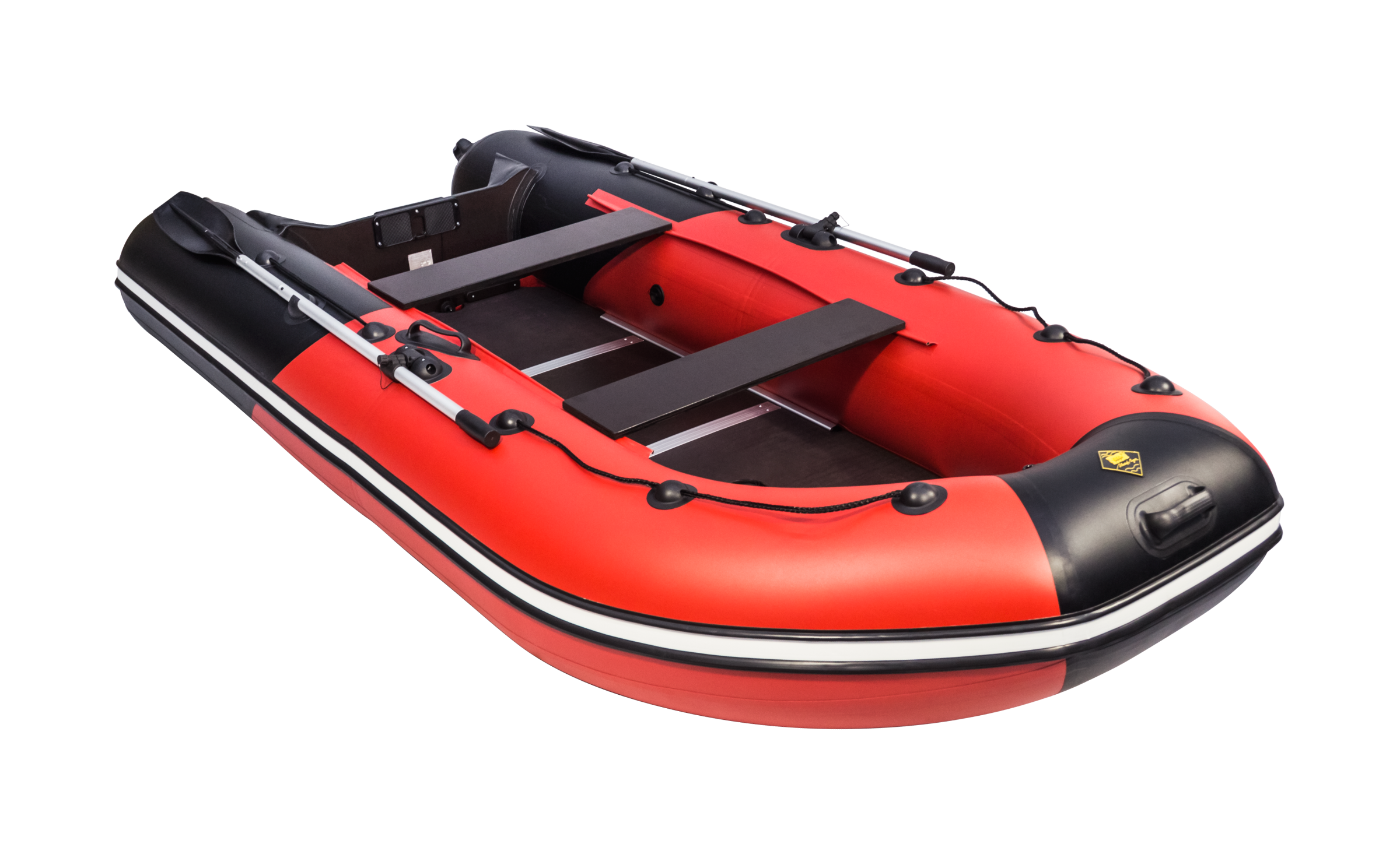 Лодка Ривьера Компакт 3400 СК комби красно/черный