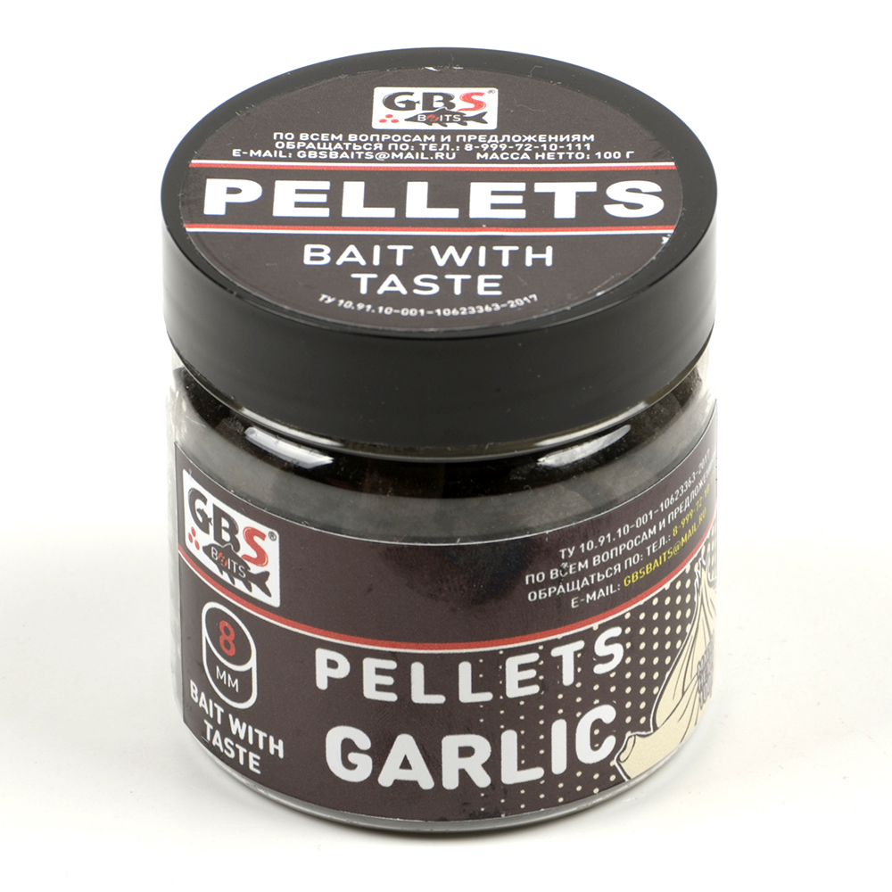Пелец насадочный GBS Baits 8мм 100гр (банка) Garlic Чеснок