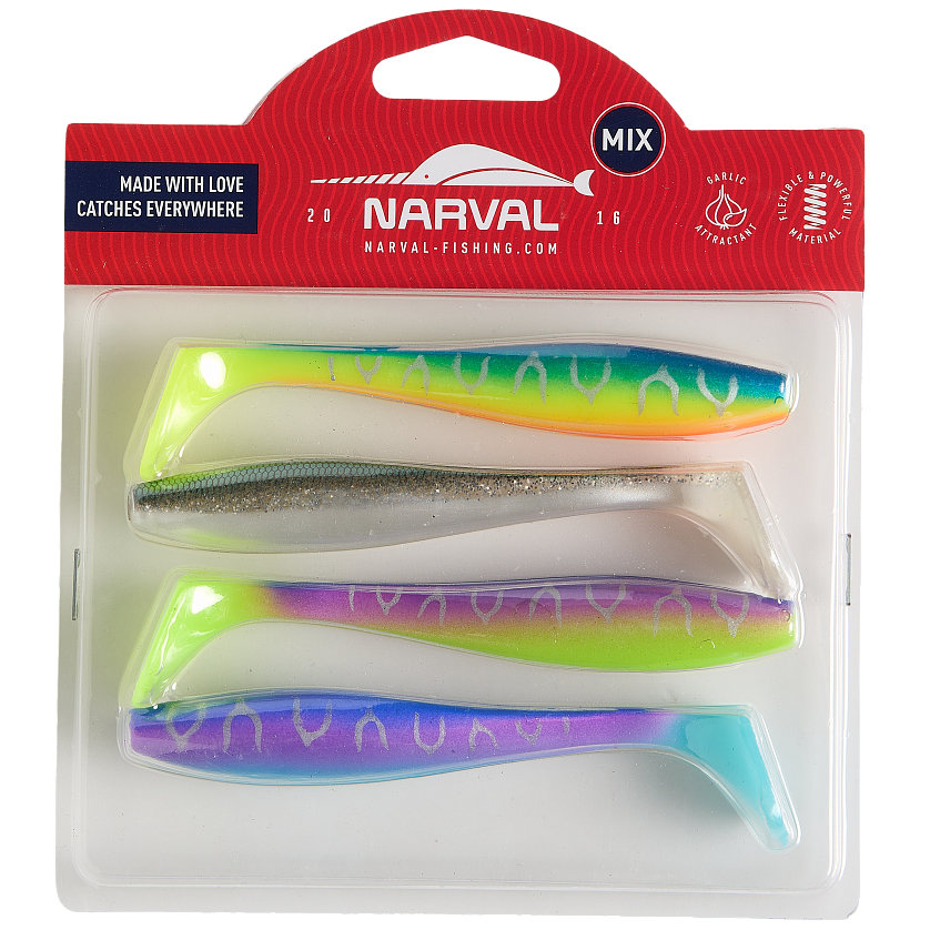 Силиконовая приманка Narval Choppy Tail 12cm Mix#M07 (4шт/уп)