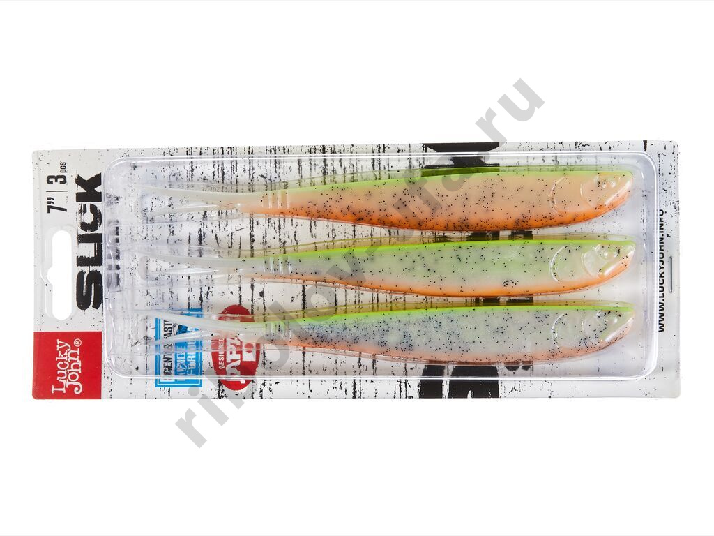 Силиконовая приманка Lucky John 3D Slick Shad-V 7.0in 17,8см /010