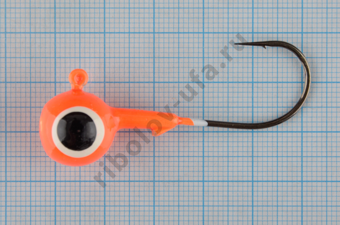 Джиг-головки Мормыш шар 21 гр. кр. №4/0 цв. 03-оранжевый