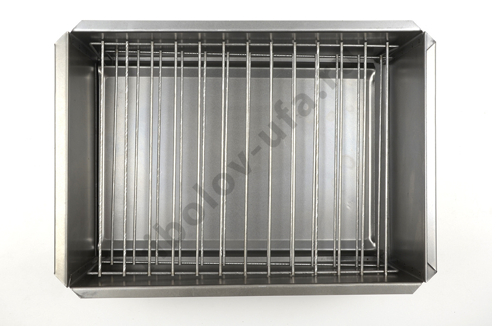 Коптильня двухъярусная Стандарт с поддоном для сбора жира 380х280х170, сталь 0,8 мм с подставкой