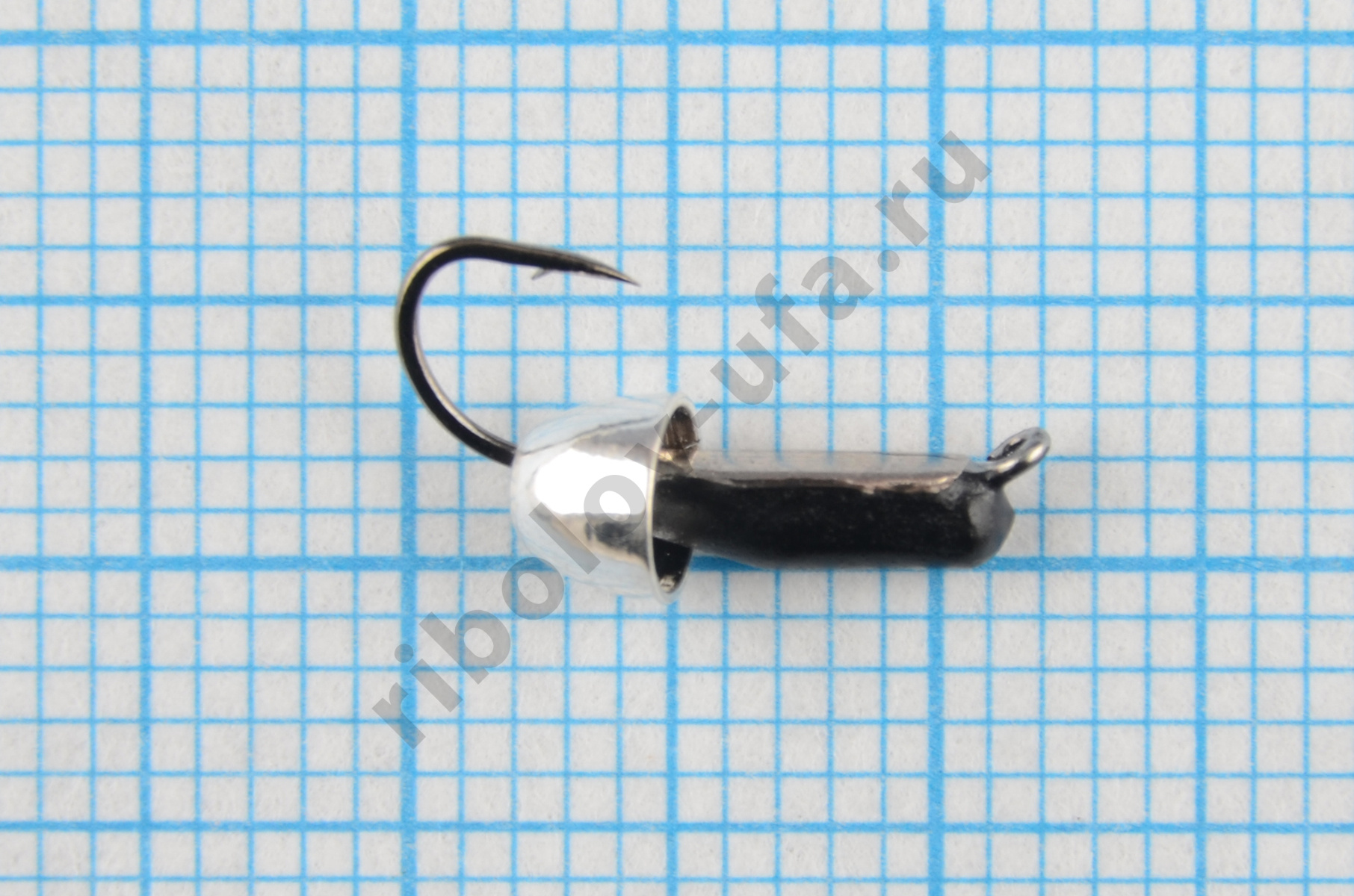 Мормышка Владимирский вольфрам Гвоздик с латунным колокольчиком серебро 2мм 0,5гр сереб/коронка