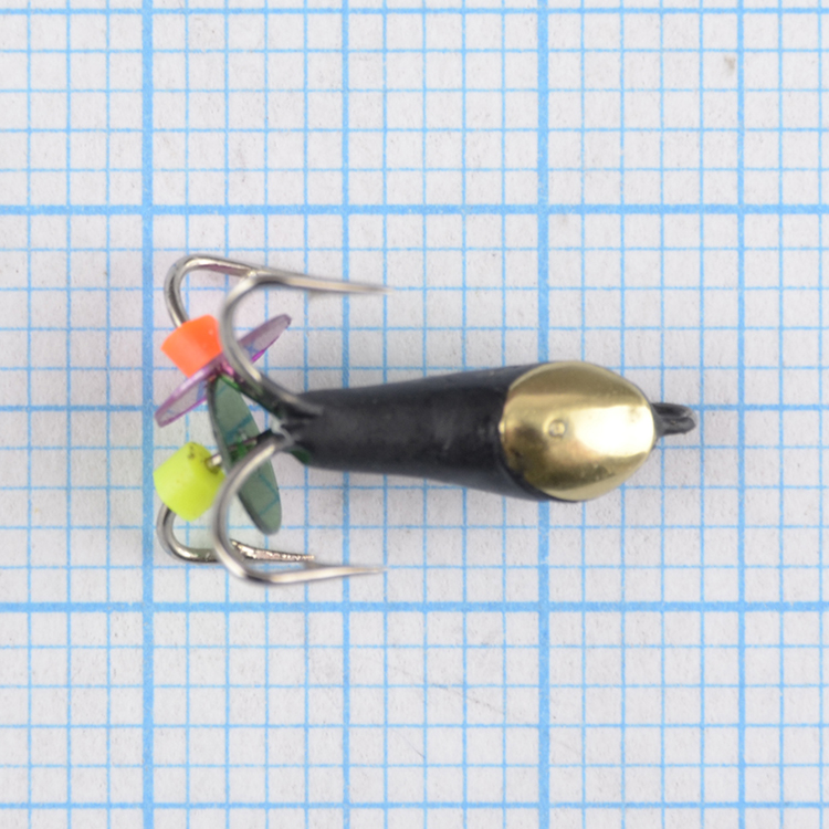 Мормышка Wormix точеная вольфрамовая Черт d=3 с коронкой 4 крючка арт. 153