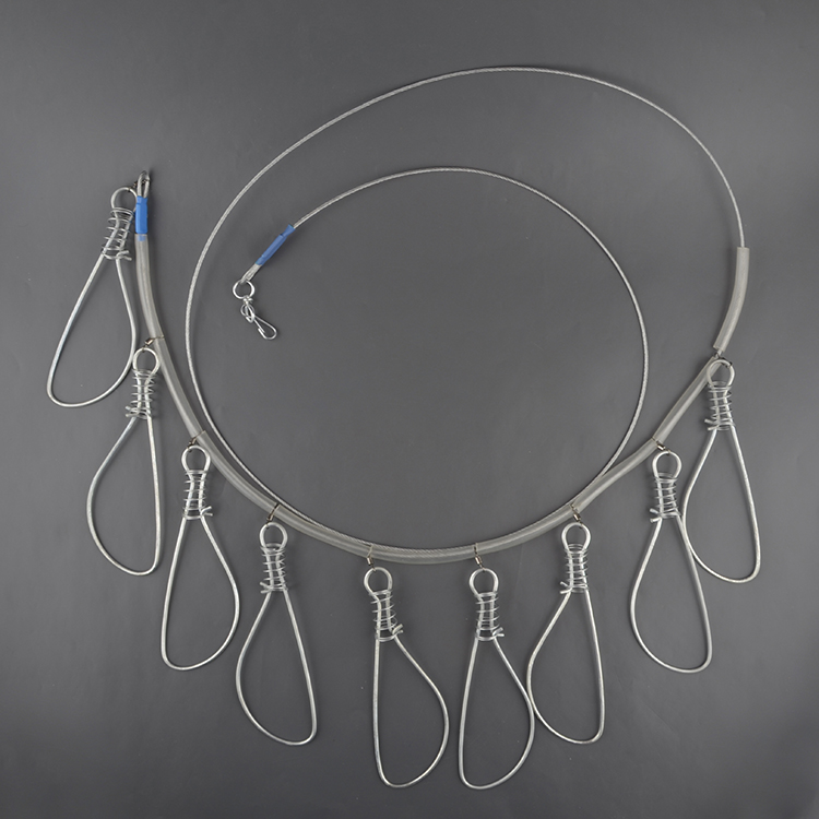 Кукан Три Кита метал.(трос) 9-ти карабиновый 