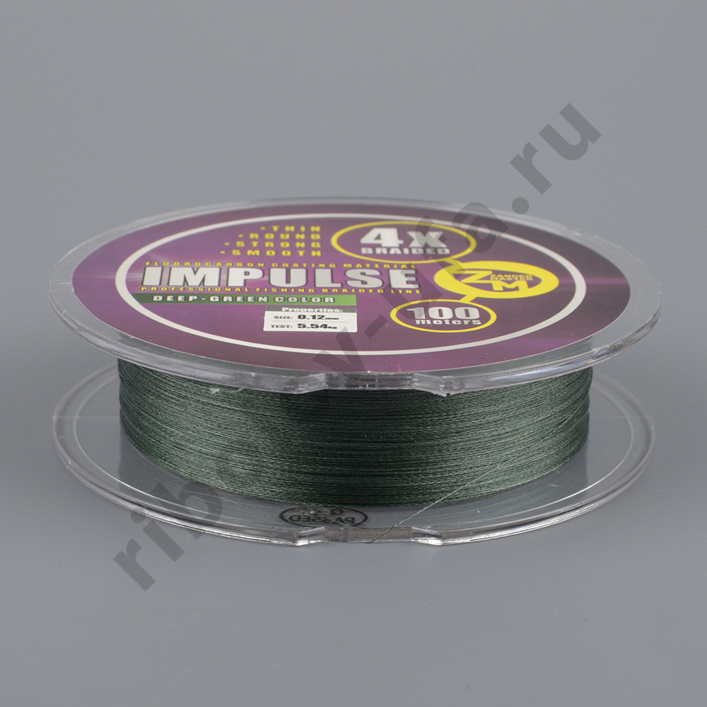 Шнур плетёный Zander Master Impulse x4 deeper green, 100м, 0.10мм