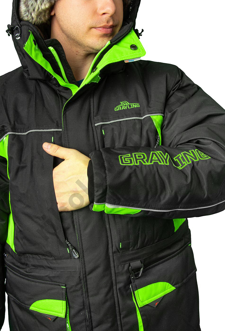 Костюм зимний Novatex Селигер цв.Зелено/Черный р. 48-50 рост 170-176